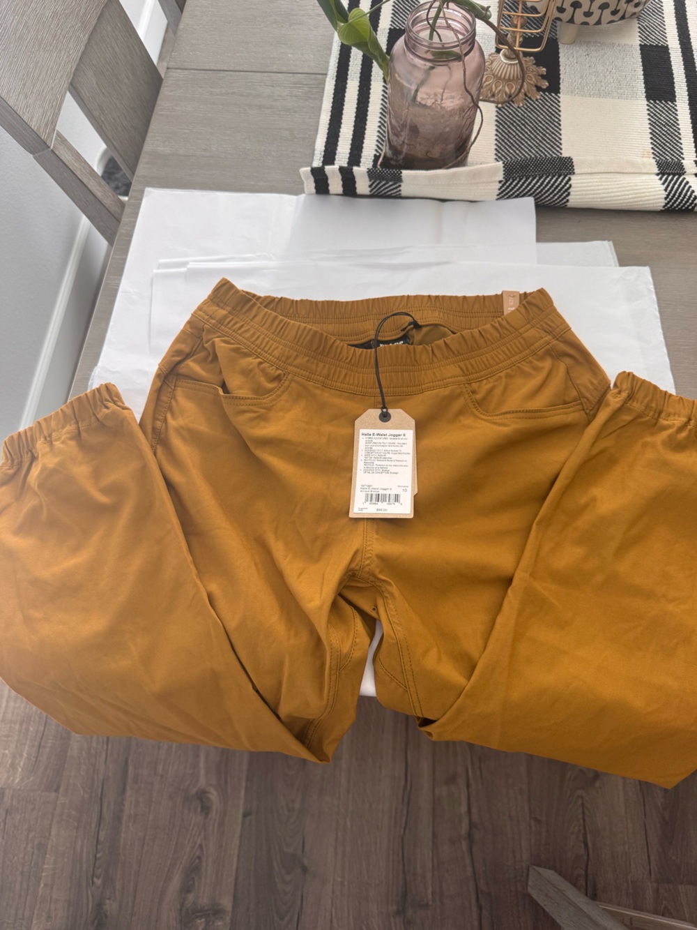 PrAna Mustard Jogger Pants - Rich Golden Brown Size 10 26” Inseam